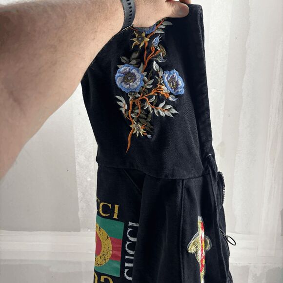 Gucci Embroidered Flowers Front & Hood Back Logo Full Zip Hoody Womens Size M - Picture 14 of 14